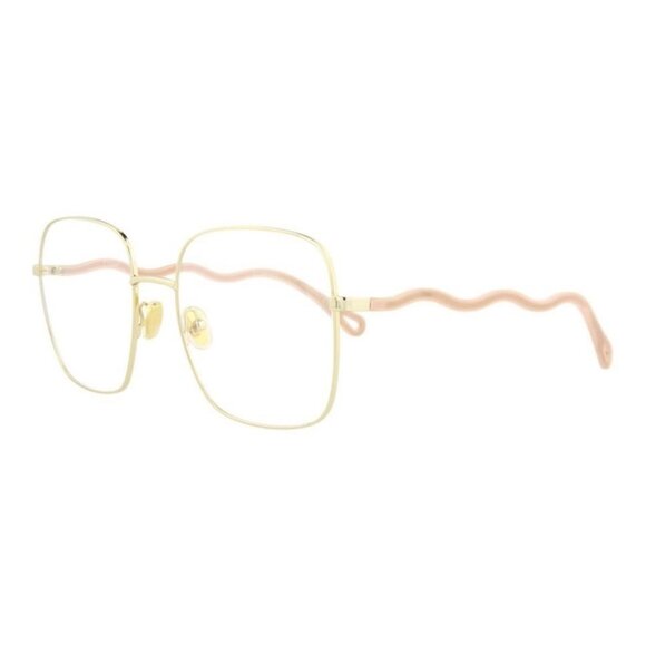Chloé Womens Square/Rectangle Gold Pink Transparent Fashion Designer Eyewear - Picture 1 of 4
